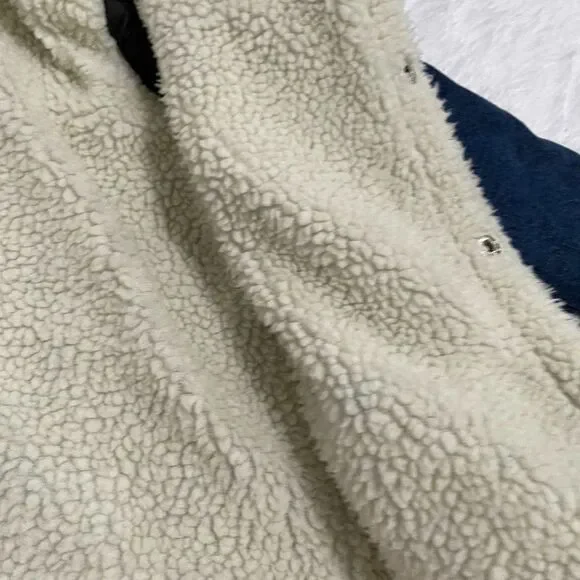 Unisex Kids BetterIn Denim Sherpa Jacket in Dark Denim Size Extra Extra Large - Picture 8 of 9